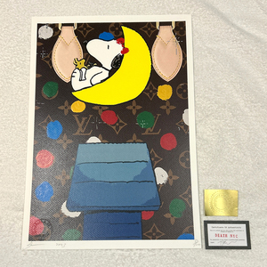 世界限定100枚 DEATH NYC スヌーピー SNOOPY ヴィトン LOUISVUITTON LV ポップアート PEANUTS アートポスター 現代アート KAWS Banksy