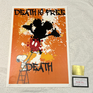 DEATH NYC スヌーピー SNOOPY ミッキーマウス Dismaland ディズニー 世界限定100枚 ポップアート アートポスター 現代アート KAWS Banksy