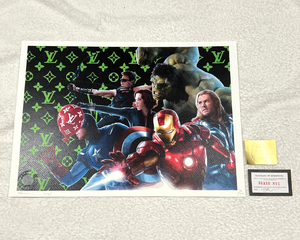 世界限定100枚 DEATH NYC アベンジャーズ ヴィトン LOUISVUITTON アイアンマン ポップアート アートポスター 現代アート KAWS Banksy