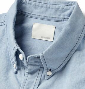 band of outsiders バンドオブアウトサイダーズ シャンブレー シャツ ボタンダウン xs 0 chambray shirt degrade blue MADE IN USA ブルー