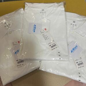 3枚セットUNIQLO KIDSエアリズム UVカットポロシャツWhite 160 身長155-165cm チェスト76-82cm