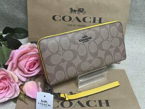 コーチ COACH 長財布 財布 シグネチャー アコーディオン ラウンドファスナー ストラップ付き プレゼント 新品 ブランド C4452 A068 