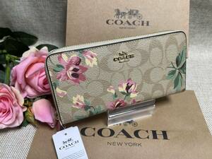 コーチ COACH 長財布 財布 シグネチャー フローラル リリィ プリント アコーディオン ジップ アラウンド プレゼント ギフト F73345 A085