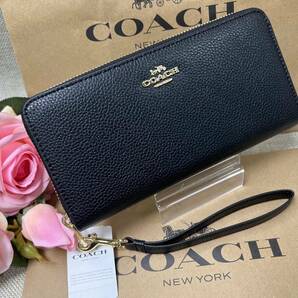 コーチ COACH 長財布 財布 ロングジップ アラウンド ウォレット ペブルド レザー プレゼント 贈り物 ギフト 新品 ブランド C4451 A215 の画像2