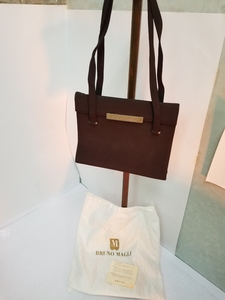 BRUNO MAGLI Bruno Magli shoulder bag handbag lady's brand dark brown easy to use shape 
