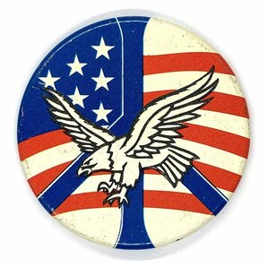 ピース/イーグル/星条旗 ビンテージ 缶バッジ Peace/Eagle/Stars and Stripes Vintage Badge バイカー アメリカ USA U.S.A Bikerの画像1