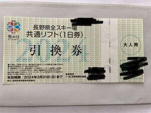 長野県全スキー場共通リフト券（大人1日券）