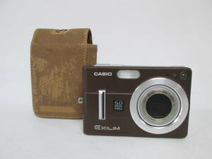 【0315i F161】 CASIO EXILIM EX-Z55 カシオ エクシリム デジタルカメラ デジカメ シルバー f=5.8-17.4mm ブラウン ケース付き 本体のみ