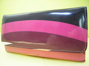 ★★ 高級品！！★★【 EMILIO PUCCI 】エミリオ プッチ PVC パープル×マルチ ファスナー 長財布 ★★MADE IN ITALY★★