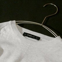 美品 ザラ ニット ZARA KNIT パールビーズ付き レーヨンストレッチ ニット プルオーバー S 春 合服 24C03_画像2