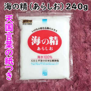 【送料無料】斎藤一人さんオススメの自然塩 海の精 240g あらしお 天国言葉の紙つき（can0990）結界塩 天然塩 あら塩