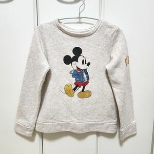 GAP　KIDS　Disney ミッキー ギャップ　キッズ　L　140 ディズニー　トレーナー　白　裏起毛　男女兼用　男　　女