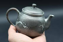 錫製茶器 急須 茶托 共箱 金属工芸 錫器 時代物 古美術 煎茶道具_画像10