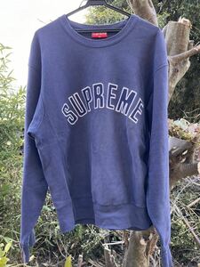 シュプリーム Supreme Crewneck スウェット arc logo アーチロゴ 90s 00s 初期 USA washed navy