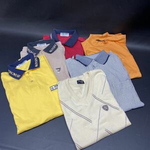 N 3137　USED[ Munsingwear 6着セット！！]　M＆Lサイズ ゴルフウエア 長袖 シャツ 半袖 ポロシャツ ベスト ハイネック メンズ 