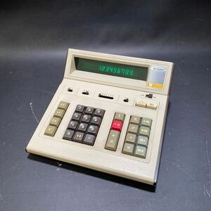 N 3174 rare operation goods [ SHARP COMPET CS-2109D calculator ] sharp navy blue pet that time thing Showa Retro count machine made in Japan code lack of 