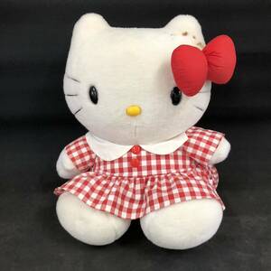 R1023【 ハローキティ BIG ぬいぐるみ 約45×35×50cm 】サンリオ HELLOKITTY お座り キティちゃん レトロ 昭和 現状品 中古品