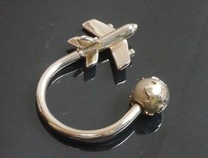  первоклассный товар Tiffany кольцо для ключей самолет глобус брелок для ключа серебряный 925
