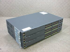 【3台セット】Cisco / Catalyst 2960-X Series / WS-C2960X-24TS-L V03 / C2960X-STACK 装着済み / No.T418