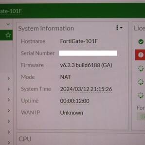 FORTINET / フォーティネット / FortiGate-101F (FG101F) / ファイアウォール / No.T803の画像5