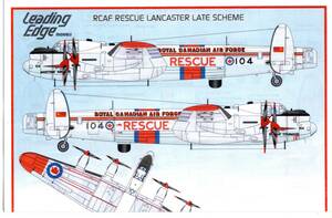 1/72 Leading Edge models リーディングエッジデカール RCAF Search & Rescue Lancaster. RCAF&レスキューランカスター 