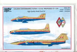 1/72　Leading Edge models リーディングエッジデカール LE 72-067 Golden Centennaires Tutor, T-33 and proposed F-104 Starfighter.