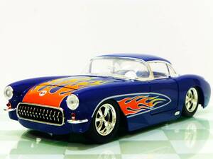 ■JADA TOYS 1/24 1957 CHEVY CORVETTE BLUE FLAMES■シェビー コルベット