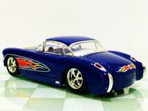 開封品■JADA TOYS 1/24 1957 CHEVY CORVETTE BLUE FLAMES■シェビー コルベット _画像3