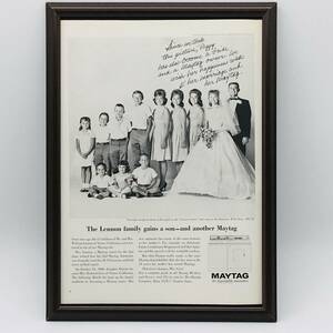 『メイタグ 洗濯機 』ビンテージ 広告　60年代　フレーム 付 ポスター 当時物 額付 LIFE 雑誌 アンティーク MAYTAG
