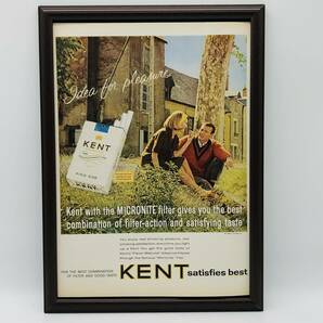 『 KENT 煙草 』ビンテージ 広告　60年代　フレーム 付 ポスター 当時物 額付 LIFE 雑誌 アンティーク