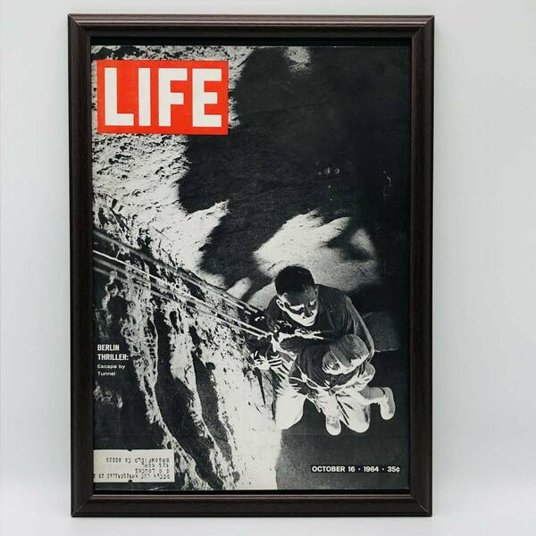 『 LIFE雑誌 表紙 』ビンテージ 広告　60年代　フレーム 付 ポスター 当時物 額付 LIFE 雑誌 アンティーク