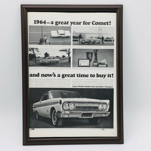 『 1964年 コメット 』ビンテージ 広告　60年代　フレーム 付 ポスター 当時物 額付 LIFE 雑誌 アンティーク Comet