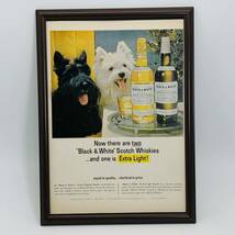『 ブラック ＆ ホワイト　ウイスキー 』ビンテージ 広告　60年代　フレーム 付 ポスター 当時物 額付 LIFE 雑誌 アンティーク_画像1