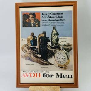 『 エイボン コロン 』ビンテージ 広告　60年代　フレーム 付 ポスター 当時物 額付 LIFE 雑誌 アンティーク AVON FOR MAN