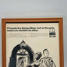 『カナダドライ トニックウォーター 』ビンテージ 広告　60年代　フレーム 付 ポスター 当時物 額付 LIFE 雑誌 アンティーク_画像4