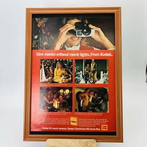 『 コダック フィルム 』ビンテージ 広告　60年代　フレーム 付 ポスター 当時物 額付 LIFE 雑誌 アンティーク kodak