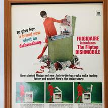 『 フリッジデール 洗濯機 』ビンテージ 広告　60年代　フレーム 付 ポスター 当時物 額付 LIFE 雑誌 アンティーク FRIGIDAIRE_画像3