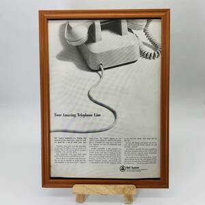 『ベルシステム（ Bell System )』ビンテージ 広告　60年代　フレーム 付 ポスター 当時物 額付 LIFE 雑誌 アンティーク