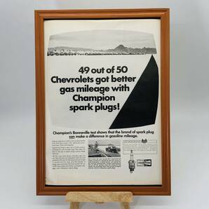 『 チャンピオン プラグ ( CHAMPION ) 』ビンテージ 広告　60年代　フレーム 付 ポスター 当時物 額付 LIFE 雑誌 アンティーク