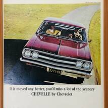 『 シボレー・シェベル (Chevrolet Chevelle) 』ビンテージ 広告　60年代　フレーム 付 ポスター 当時物 額付 LIFE 雑誌 アンティーク_画像2