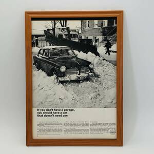 『 ボルボ ( VOLVO ) 』1960年代 LIFE 雑誌 オリジナル広告 額装済み　60年代　フレーム 付 ポスター アンティーク