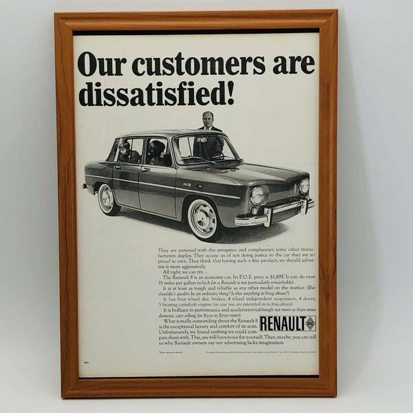 『 ルノー ( RENAULT ) 』1960年代 LIFE 雑誌 オリジナル広告 額装済み　60年代　フレーム 付 ポスター アンティーク