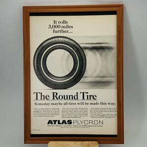 『 アトラス タイヤ ( ATLAS ) 』ビンテージ 広告　60年代　フレーム 付 ポスター 当時物 額付 LOOK 雑誌 アンティーク