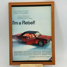 『 ランブラー レベル 』ビンテージ 広告　60年代　フレーム 付 ポスター 当時物 額付 LIFE 雑誌 アンティーク_画像1
