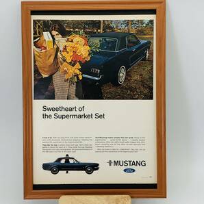 『 フォード マスタング ( FORD ) 』ビンテージ 広告　60年代　フレーム 付 ポスター 当時物 額付 LOOK 雑誌 アンティーク