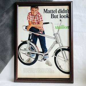 『Stallion 自転車　65’ 』ビンテージ広告　1960年代　当時物　Ｂ4　フレーム付 LIFE 雑誌 広告 ポスター 額付 アンティーク
