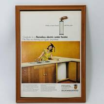 『 電気製品で生活を豊かに！　キャンペーン 』ビンテージ 広告　69年代　フレーム 付 ポスター 当時物 額付 LIFE 雑誌 アンティーク_画像1