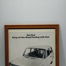 『 フィアット 自動車　FIAT 』ビンテージ 広告　60年代　フレーム 付 ポスター 当時物 額付 LIFE 雑誌 アンティーク オリジナル_画像3