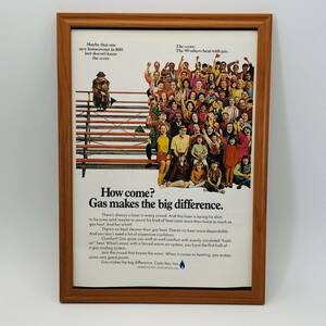 『 アメリカンガスアソシエーション 』ビンテージ 広告　60年代　フレーム 付 ポスター 当時物 額付 LIFE 雑誌 アンティーク オリジナル