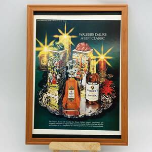 『 ウォーカーズ バーボン 』ビンテージ 広告　60年代　フレーム 付 ポスター 当時物 額付 LIFE 雑誌 アンティーク